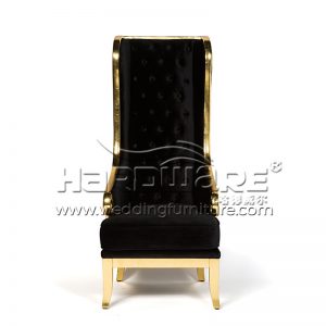Throne Black Velvet Single Chair