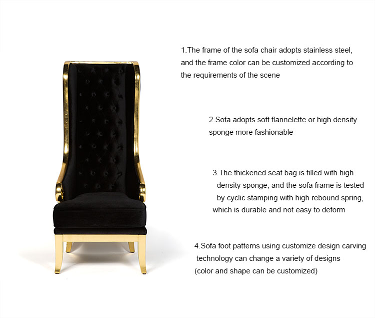 Throne Black Velvet Single Chair