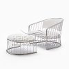 Modern Metal Frame Whisper Ottoman