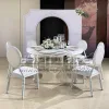 White Iron Legs Elizabeth Table