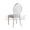 Striped Carving Purple Velvet Dining Chair