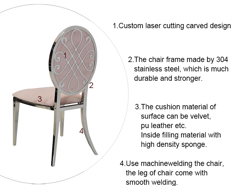 Silver Frame Pink Velvet Event Chair