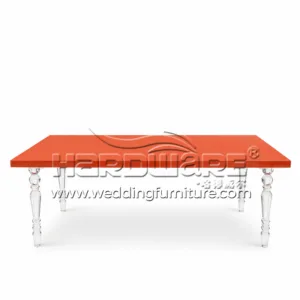 Rectangle Red MDF Acrylic Legs Table