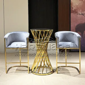Dark Grey Velvet Bar Stool