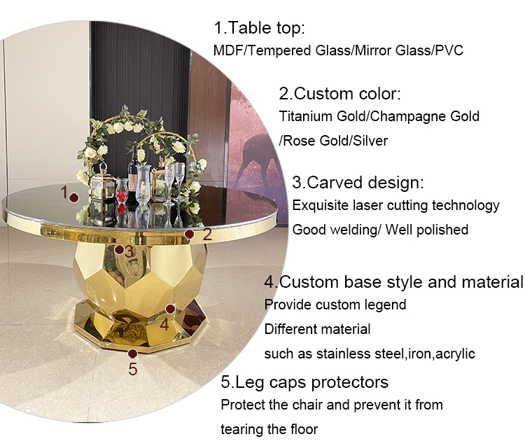 Mirror Glass Round Table