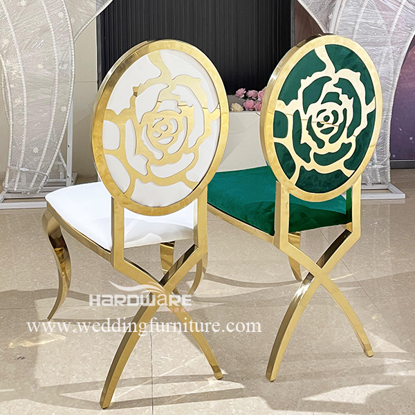 White or green velvet cross leg dining chair