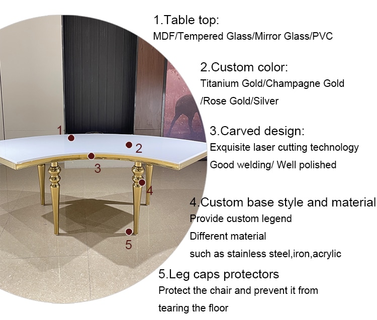 Serpentine Shape MDF Wedding Table