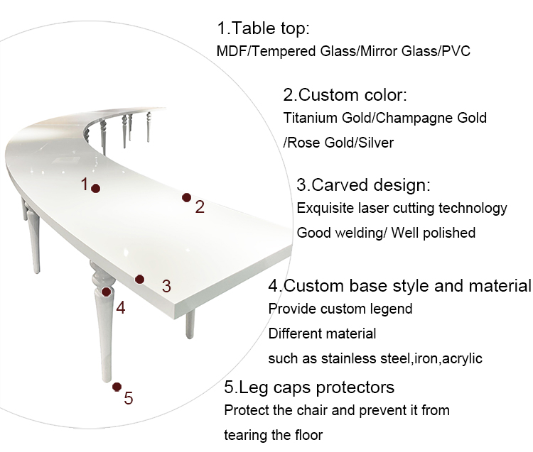 MDF Half Moon Event Table