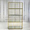 Four Level Mirror Glass Bar Shelf