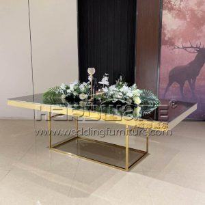 Rectangle Mirrored Glass Wedding Table