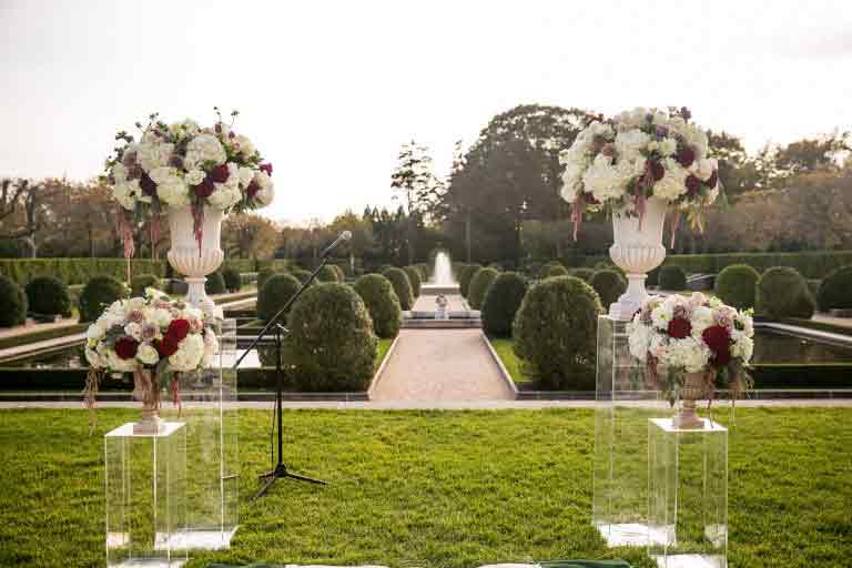 Gorgeous lucite wedding decor