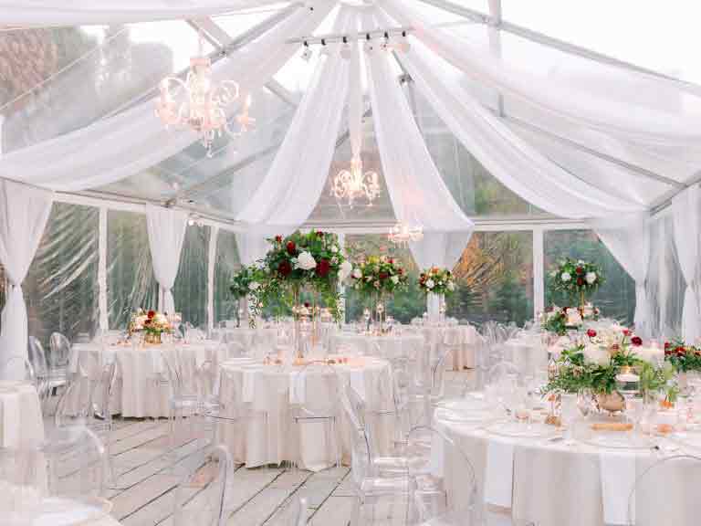 Gorgeous lucite wedding decor