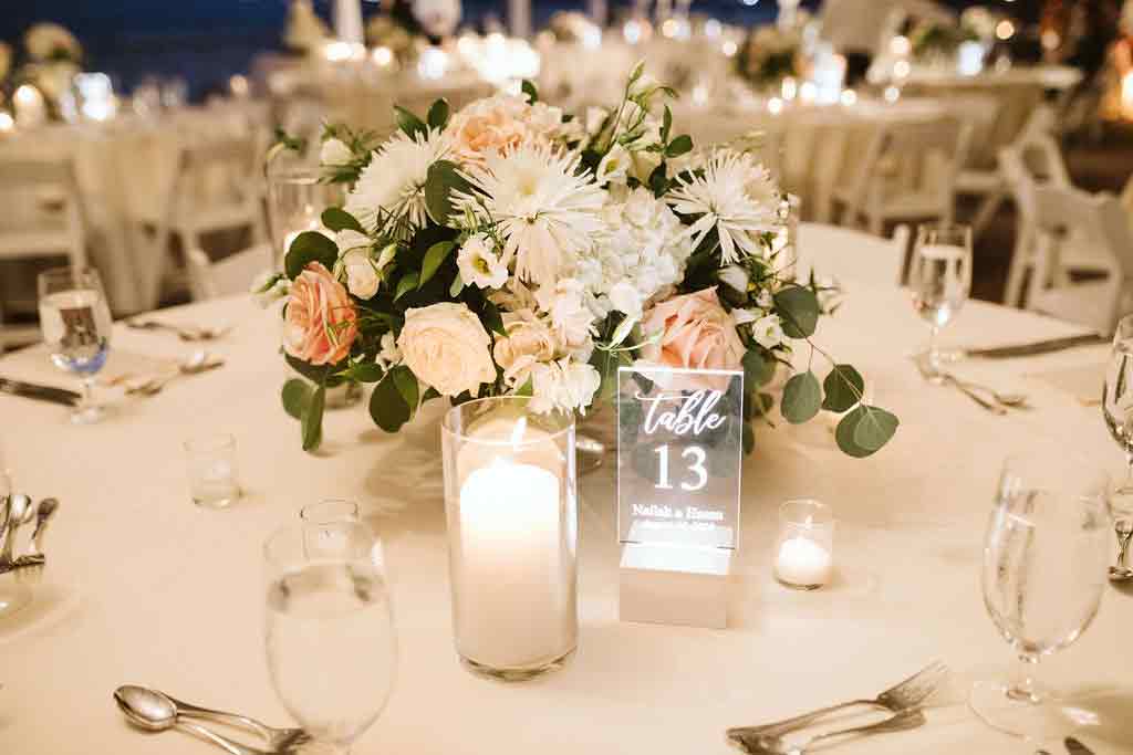 Gorgeous lucite wedding decor