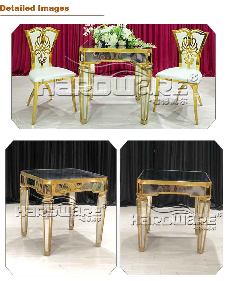 Gold cake table