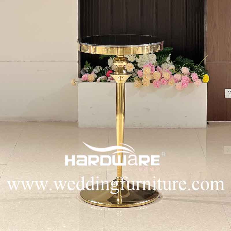 Gold round cocktail table