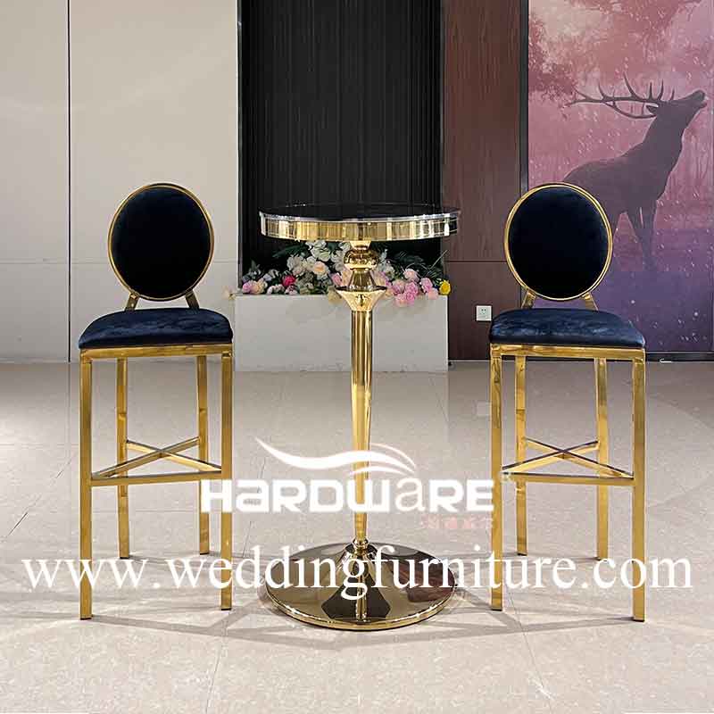 Gold round cocktail table