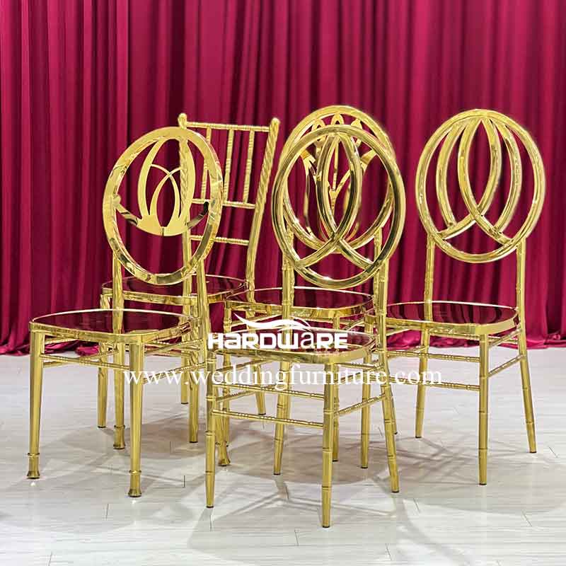 Gold wedding stainless steel chair