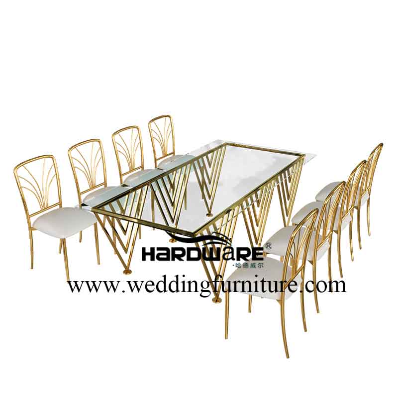 Glass top dining table