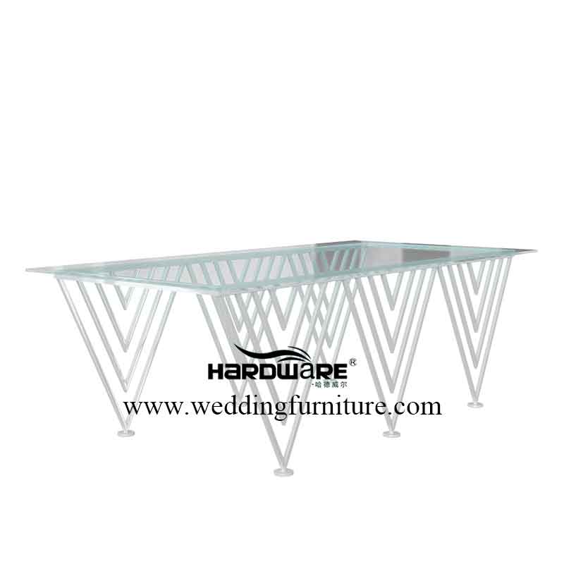 Event glass top banquet table