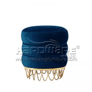 Royal Blue Round Ottoman