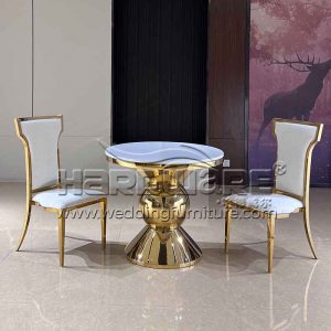 Gold round coffee table