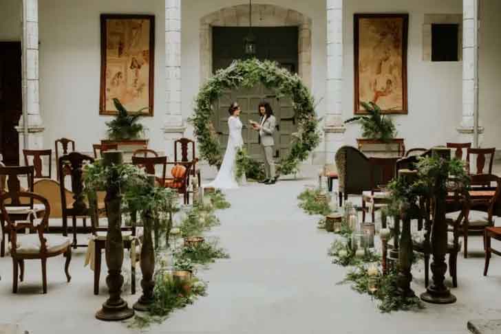 Indoor Wedding Aisle Decor