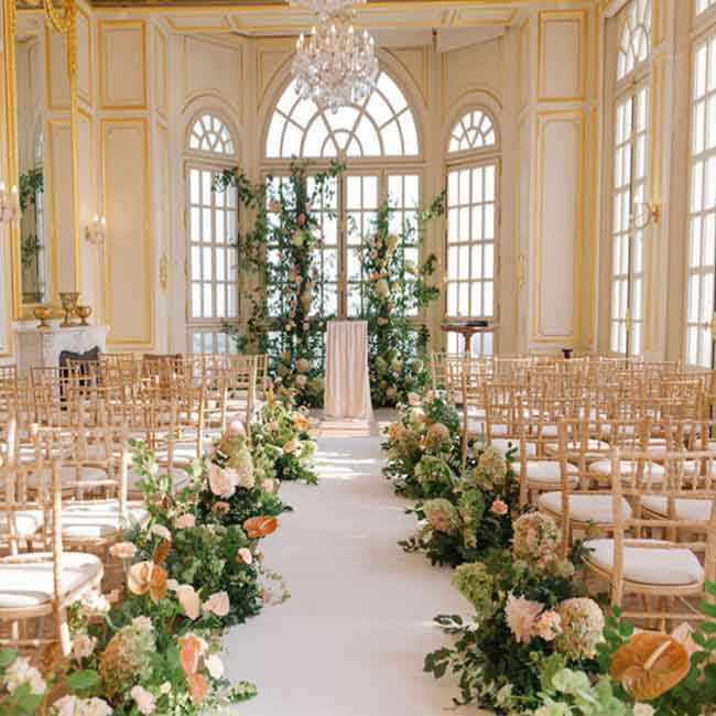 Indoor Wedding Aisle Decor