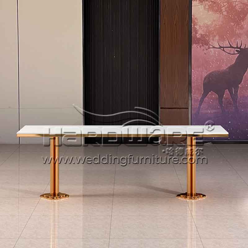 Rose gold dining table