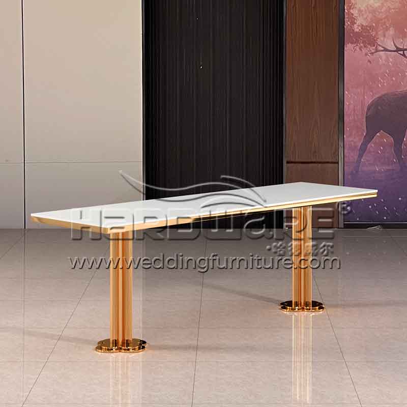 Rose gold dining table