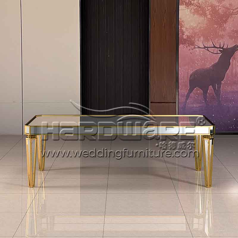Mirror rectangle wedding table