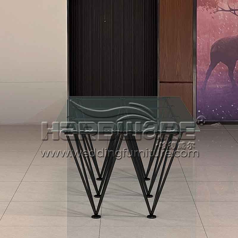 Glass banquet table