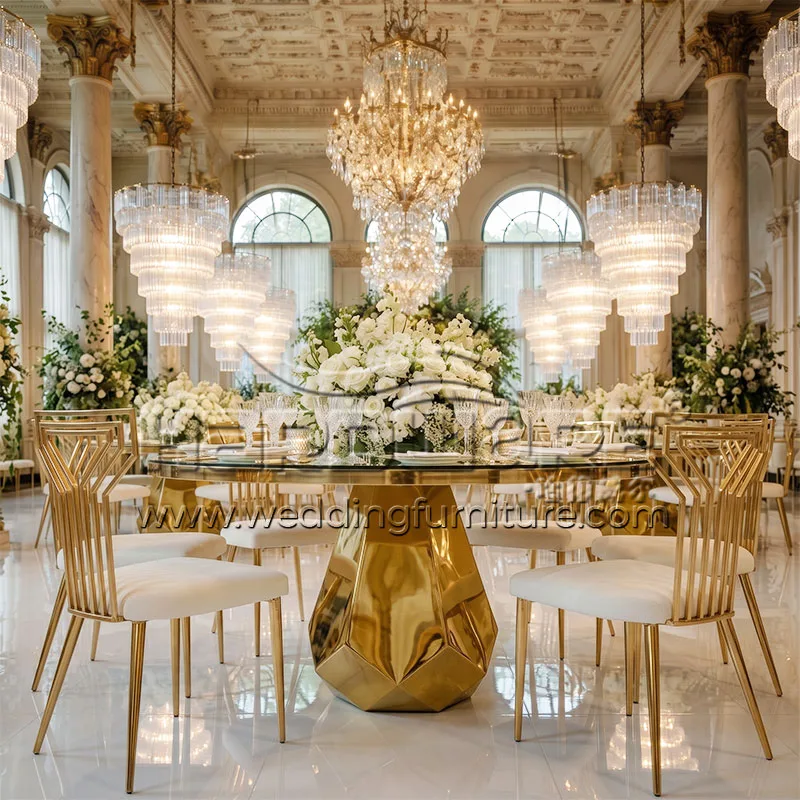 Circular dining table