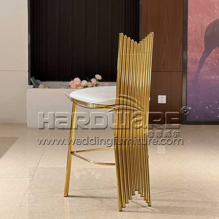 Luxury Stool Chair Tube Shape Back With Leather