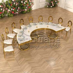 Gold Half Moon Table