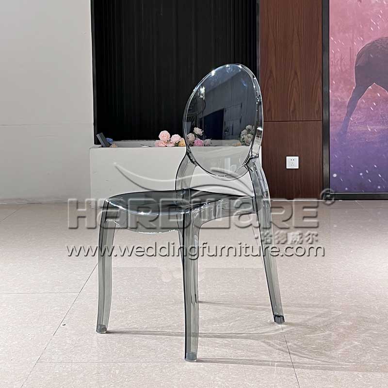 Acrylic Ghost Chair in Transparent Grey For Outdoor Wedding