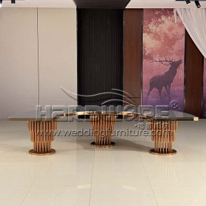modern half moon table