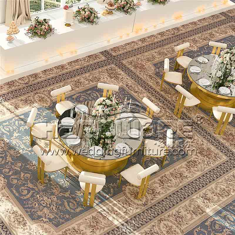 Mirror Glass Restaurant Table