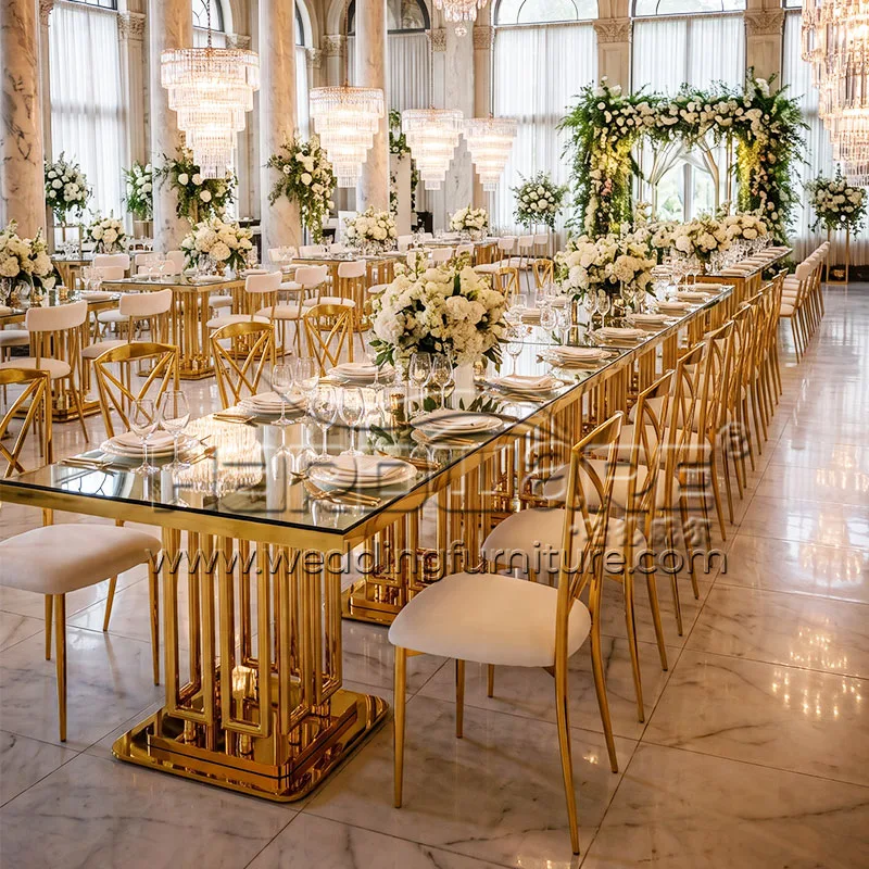 Mirror Glass Banquet Table