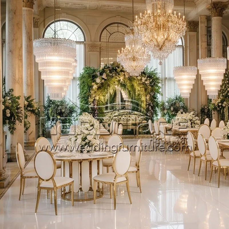 Antique Dining Table Round Shape for Wedding - Image 4