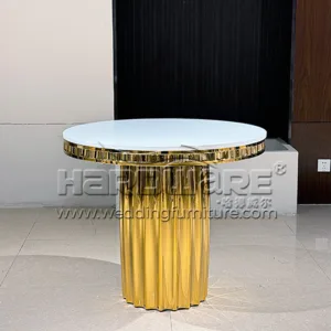 round gold coffee table
