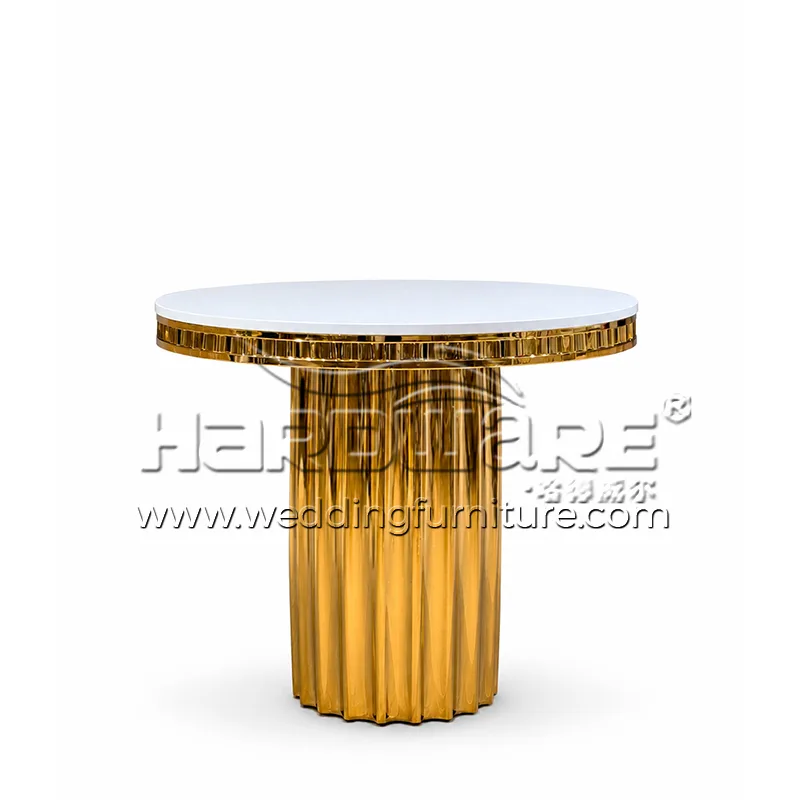 round gold coffee table