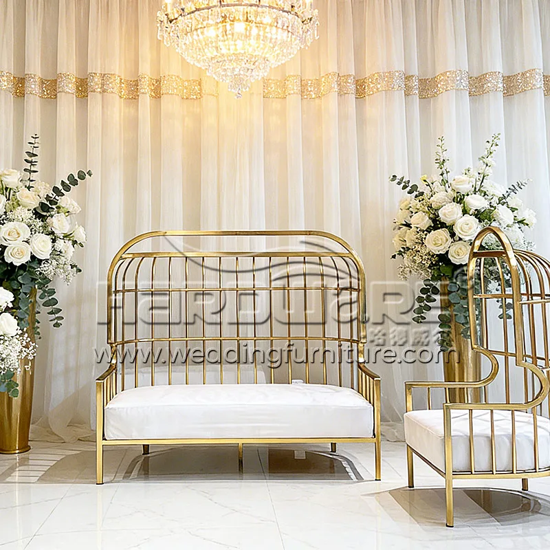 Gilded Cage Design Wedding Sofa Set for Your Luxury Banquet