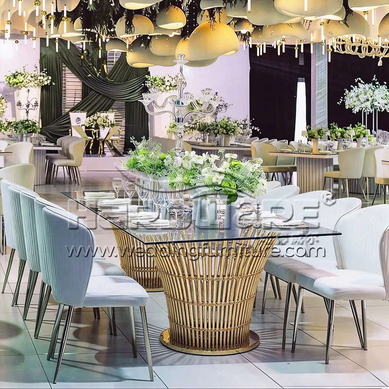 Gold Bloom Pedestal Base Dining Table Design