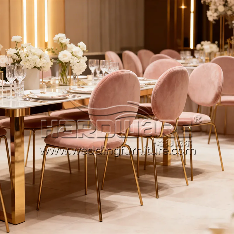 Hugo Pink Velvet Dining Chair with Golden Legs