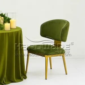 Wingback Dining Chair with Emerald Green Velvet