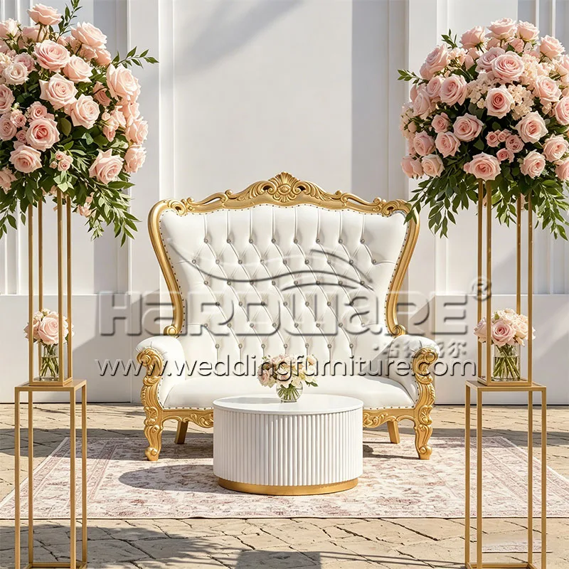 Double Seater Baroque Throne for Reception Showstopper