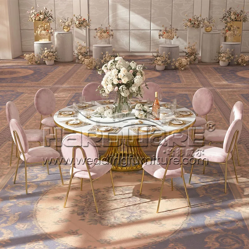 O-Back Wedding Chairs with Blush Pink Velvet Cushion