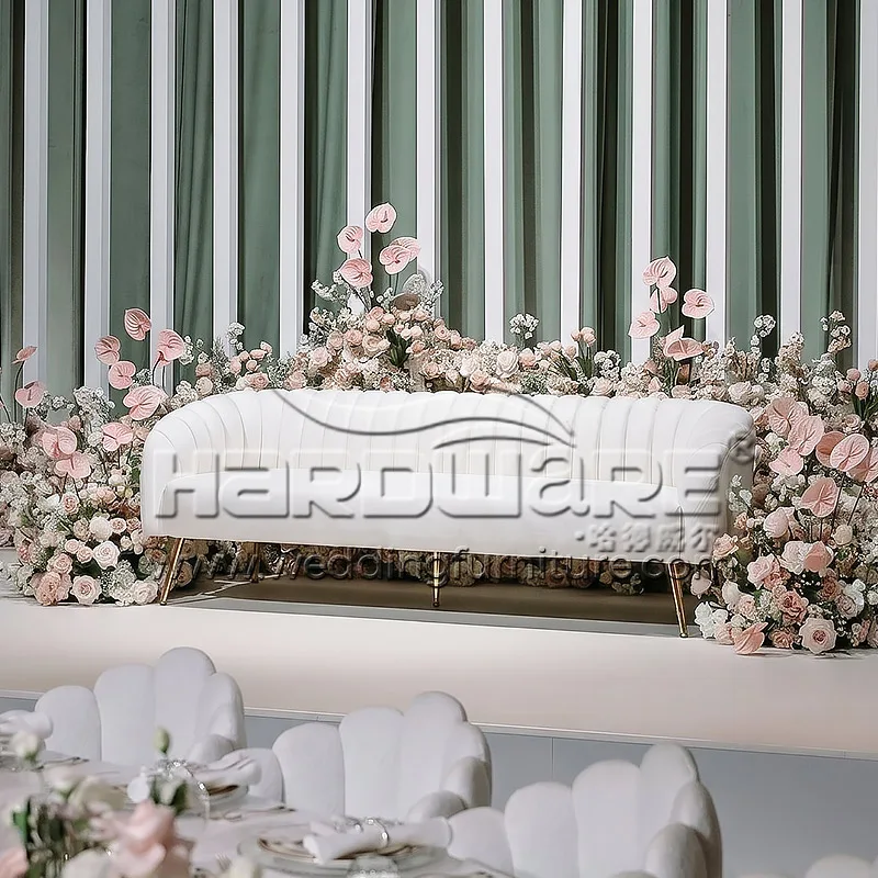 Elegant Wedding Stage Sofa with Vertical Channel Tufting