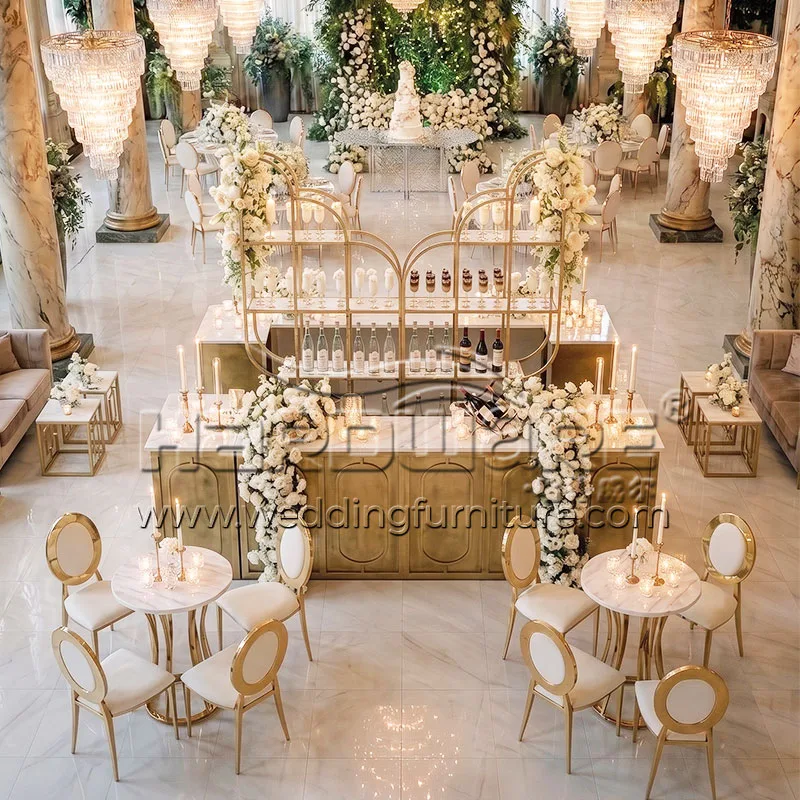 Gold Liquor Display Shelves