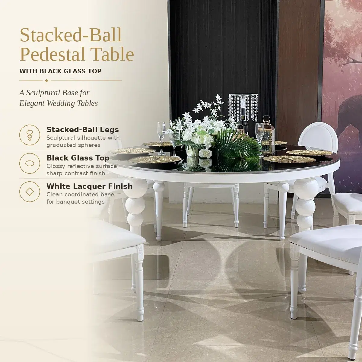 Stacked-Ball Pedestal Round Table